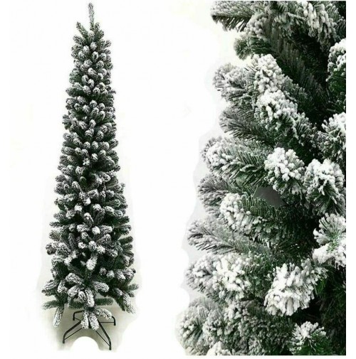 Albero di Natale artificiale innevato slim salvaspazio Monviso cm 180 mshop