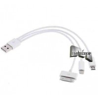 CAVO CONNETTORE CARICABATTERIE USB 4 IN 1 MICRO PER APPLE SAMSUNG GALAXY mshop
