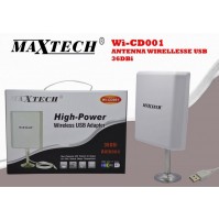 MAXTECH WIRELESS WI-FI AMPLIFICATORE ANTENNA USB 36DBi 150Mbps Wi-CD001 mshop