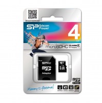 MICRO SD 4GB SDHC MEMORY CARD 4 GB MICROSD HC SP CLASSE 4 CON ADATTATORE mshop